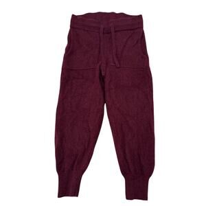 NAADAM Kid's Signature Cashmere Drawstring Joggers Burgundy, size 3-4